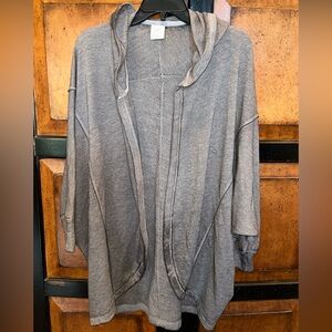 Abercrombie & Fitch Gray Knit Open Cardigan